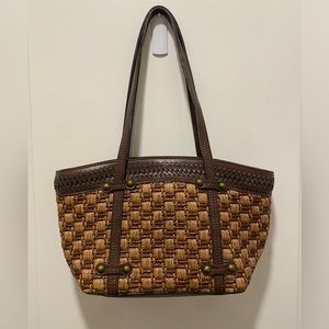 Fossil woven leather shoulder bag
